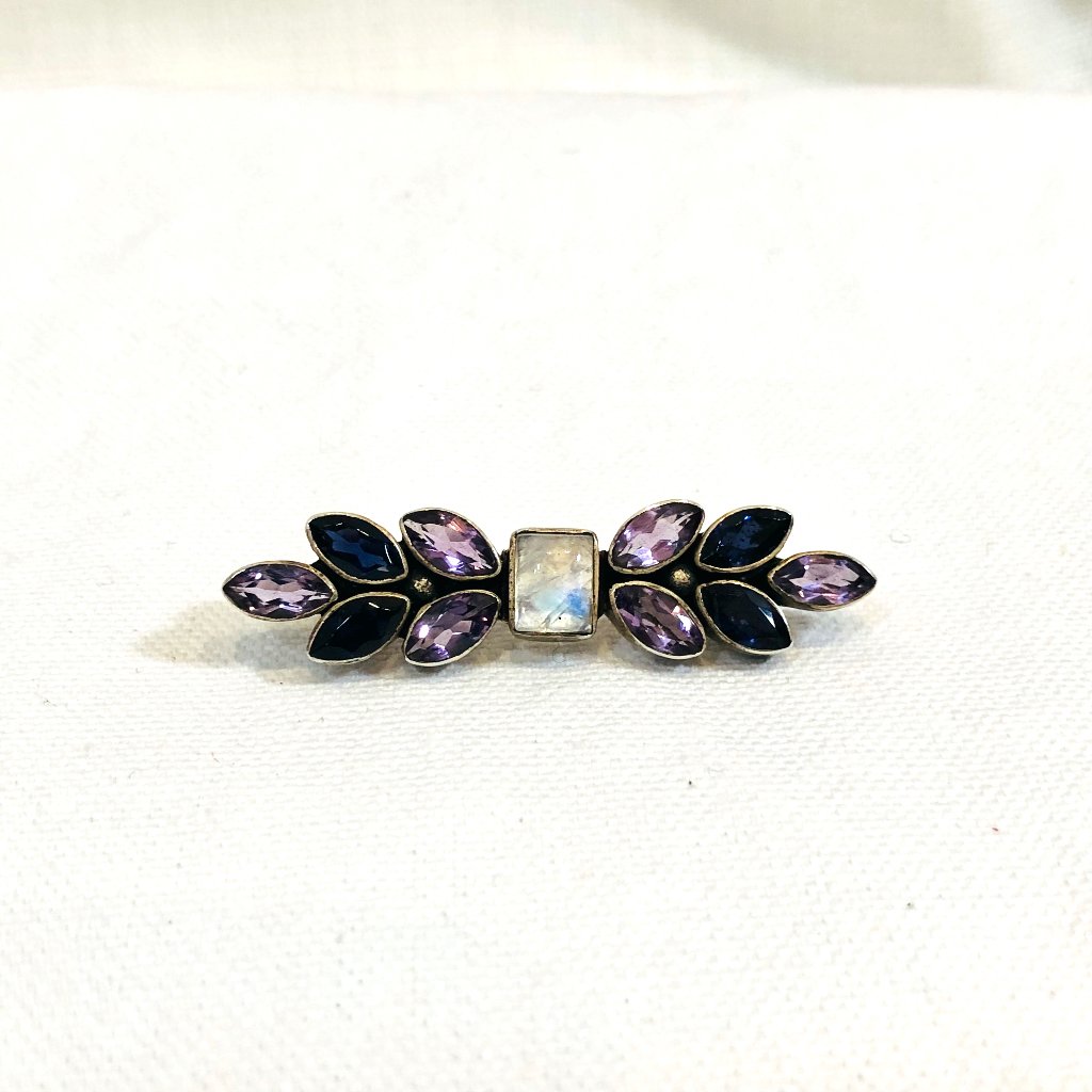 Nicky Butler Moonstone And Amethyst Bar Pin Vintage 2000s 70$